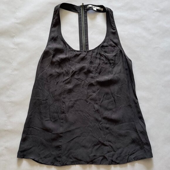 Walter Baker Anthropologie Sleeveles Silk Top | Size 8 Grey EUC - Picture 1 of 7